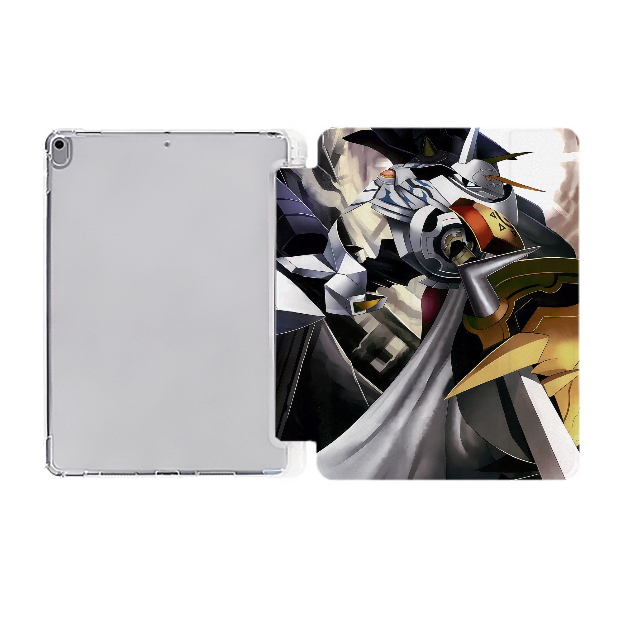 （画像用） Digimon デジタルモンスター/デジモン IPad ケース ペン収納付き 三つ折りスタンド PUレザー×シリコン 対応機種9.5/10.5/10.9インチ